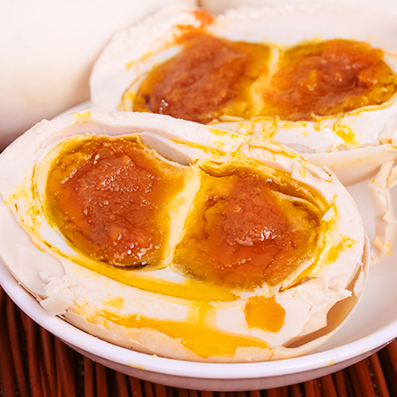 黄金丝咸鸭蛋马踏湖特产红泥腌制红心双黄流油100g鸭蛋