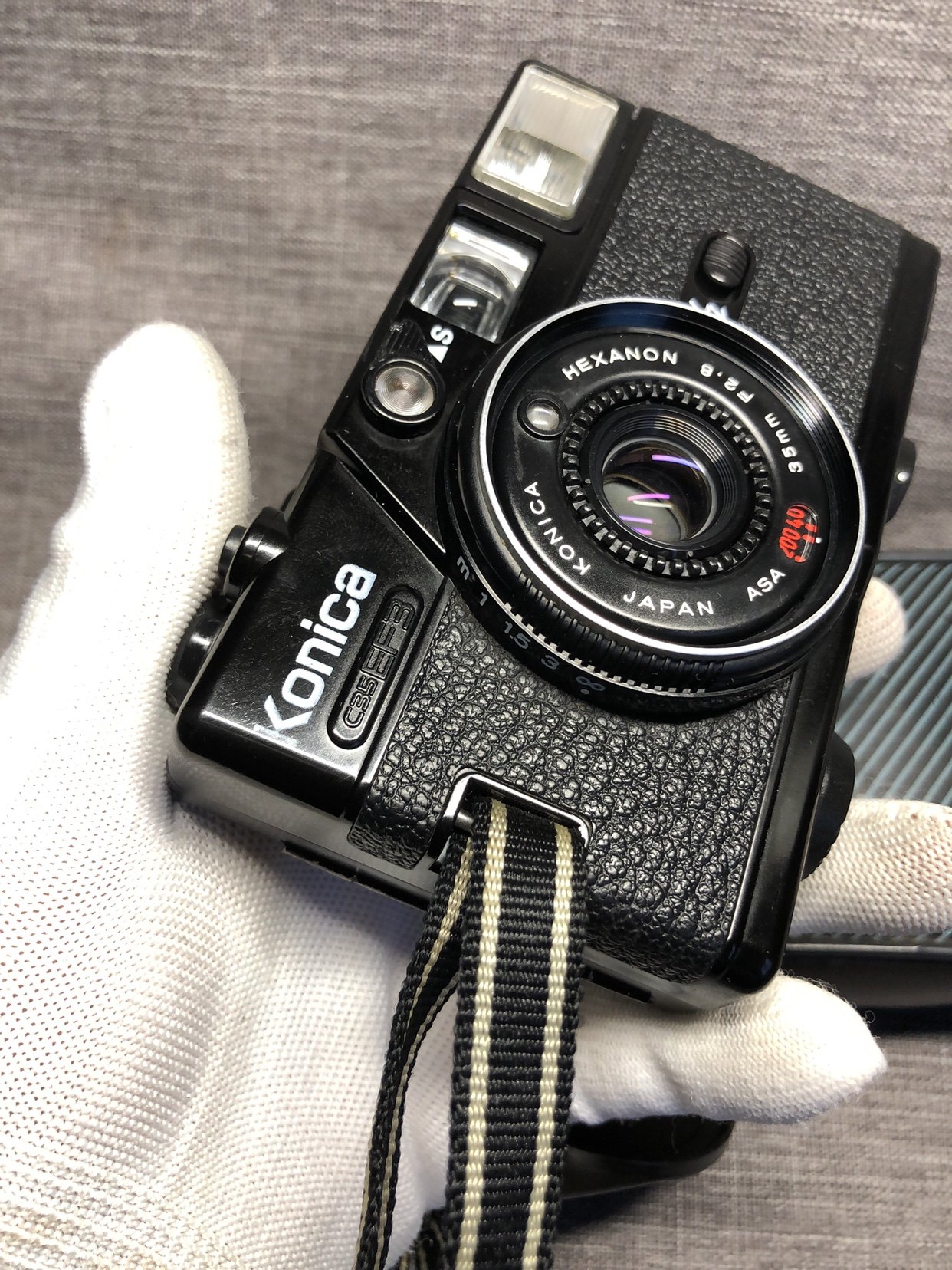 黑色konica柯尼卡c35ef3胶卷胶片菲林机械定焦中古旁轴相机