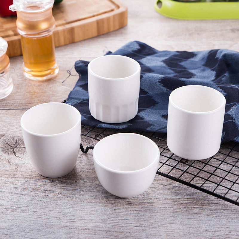 餐厅杯子酒店摆台纯白色陶瓷早茶茶楼饭店茶杯茶杯
