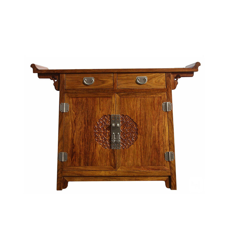 恒宜刺猬紫檀红木翘头柜实木家具简约苏作新中式花梨门厅