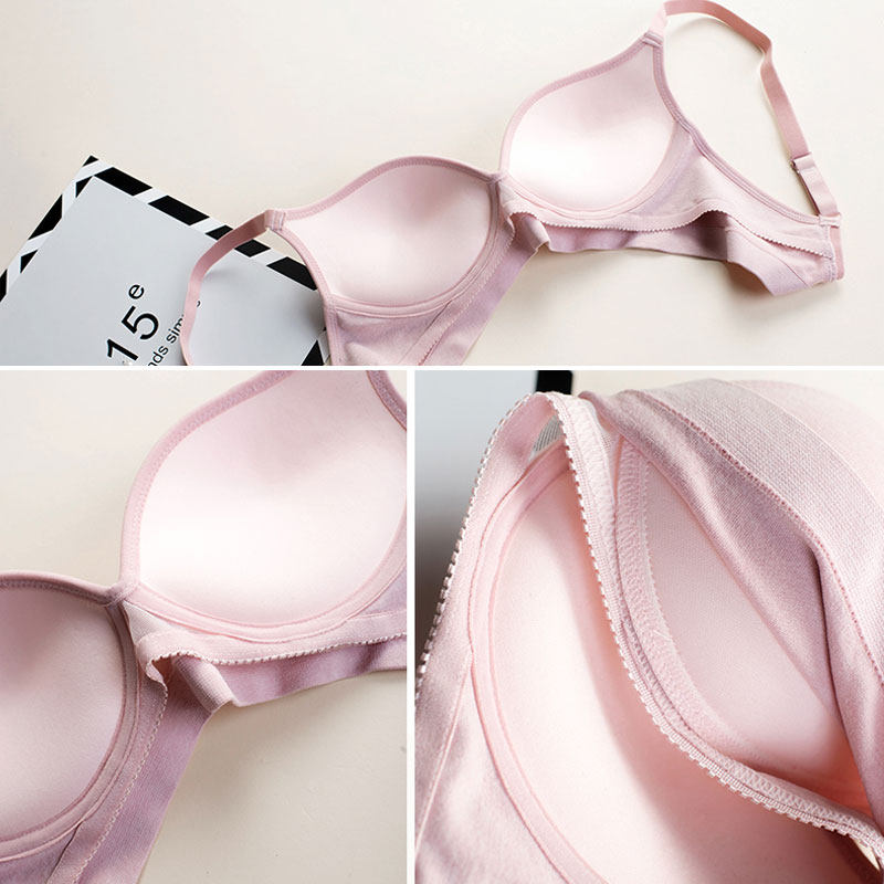 出口日本无钢圈舒适小胸a杯文胸胸罩聚拢上薄下厚内衣少女士