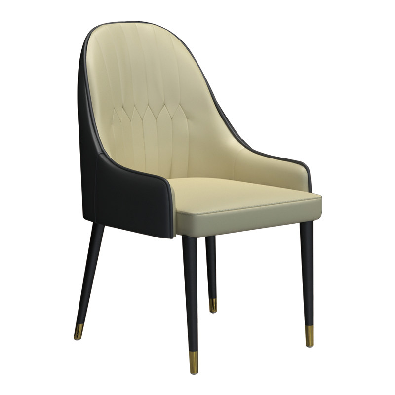 餐椅港式轻奢金属后现代家用咖啡厅北欧椅子白蜡餐椅