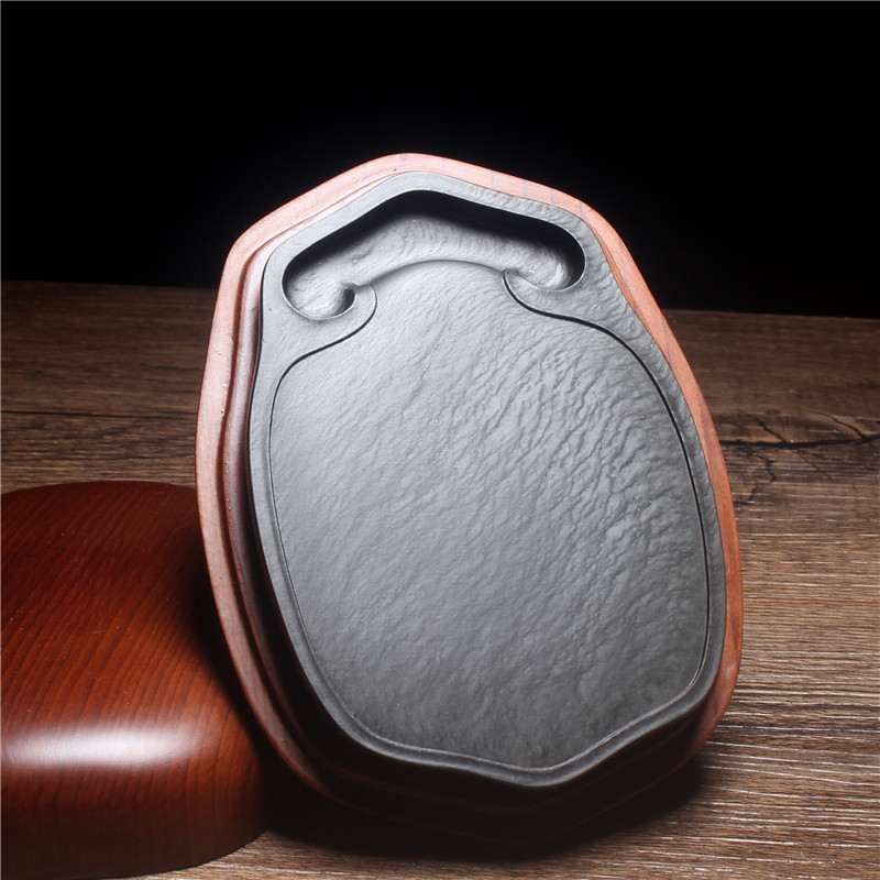 中国歙砚小楷名坑水舷坑水波纹老坑砚台手工文房四宝