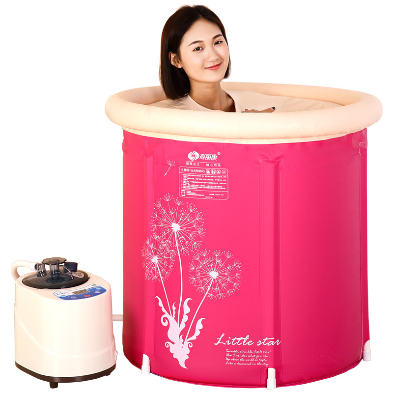 蜀丽康蒸汽泡澡桶大人折叠汗蒸两用浴桶 家庭桑拿浴箱全身薰蒸机