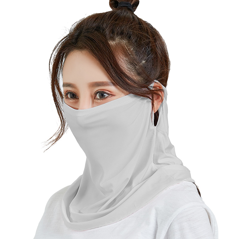 防晒面罩全脸女冰丝面纱防紫外线夏季薄款围脖遮脸阳面巾户外骑行