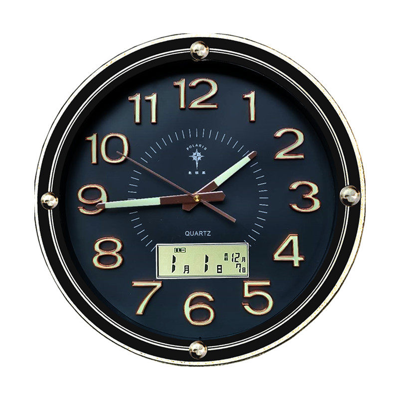 北极星时钟打孔钟表创意简约北欧时尚电波家用挂钟