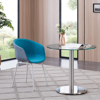 简约玻璃圆桌办公室洽谈售楼处桌椅茶店接待一桌四椅会议桌