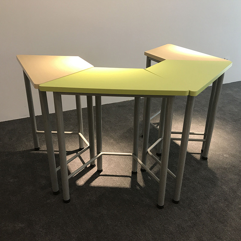 六边桌梯形桌办公会议洽谈培训桌简约现代拼接桌椅组合学生课桌椅