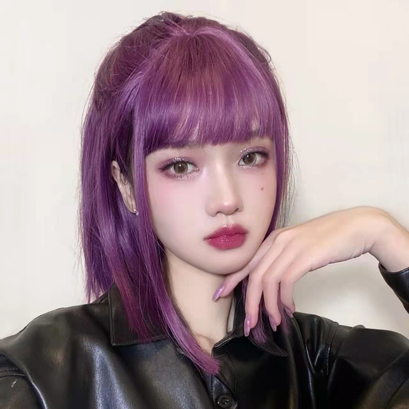 染发膏女深黑紫红色火红色海王红紫色染发剂绚丽紫在家染发流行色