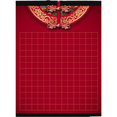 红色方格硬笔书法作品学生钢笔书写练习比赛169格古典书法用纸