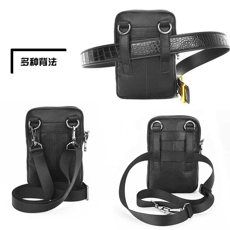 新款腰皮真皮头层羊皮多功能单肩斜挎手机休闲男士包袋