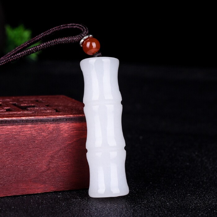 新疆和田白玉节节高吊坠男女女款挂件天然玉石颈饰