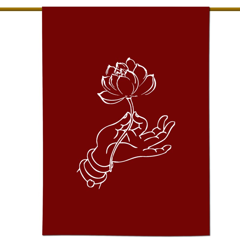 佛手拈花风水布艺门帘书房卧室茶室莲花挂帘门帘