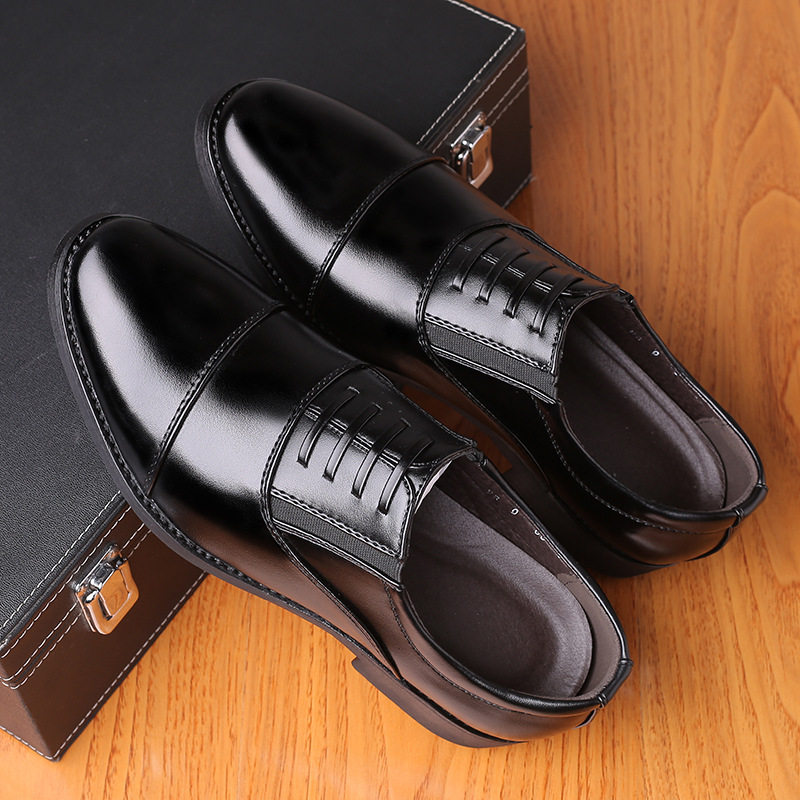 三接头皮鞋夏季商务务正真皮制式三尖尖头休闲单鞋