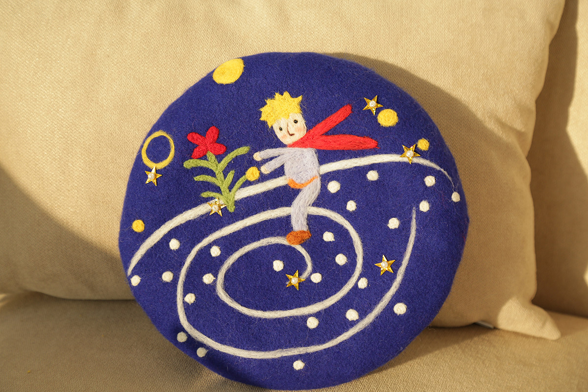 瘦瘦家手工羊毛毛毡创意贝雷帽小王子画家朋友生日帽子