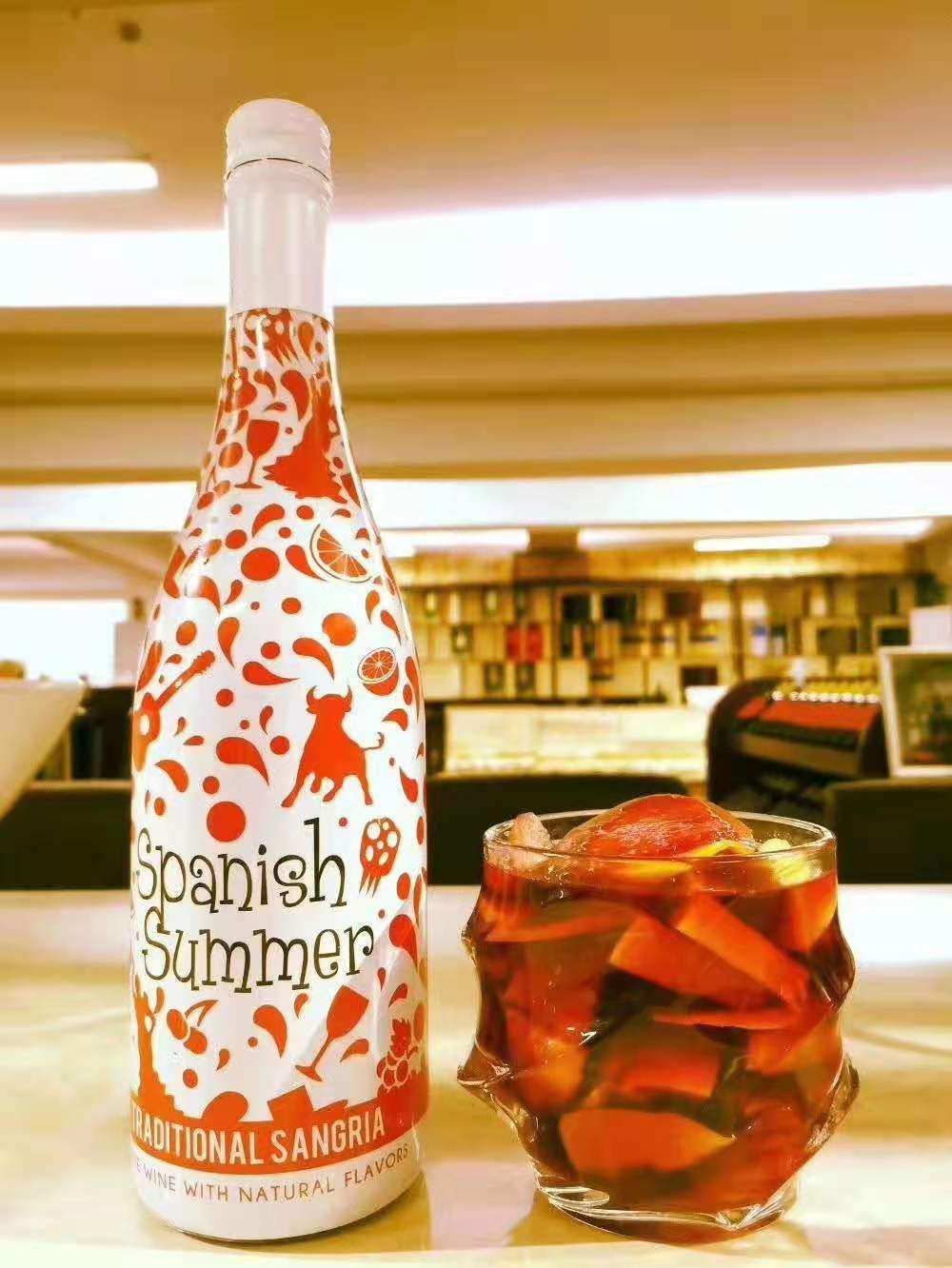 西班牙新款甜红红酒桑格格利亚酒甜葡萄酒sangria汽泡干红静态葡萄酒