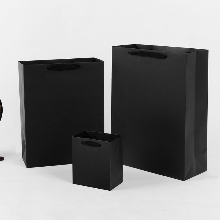 定制黑色复古牛皮牛皮纸纸袋ins手提袋礼品袋服装店礼品袋