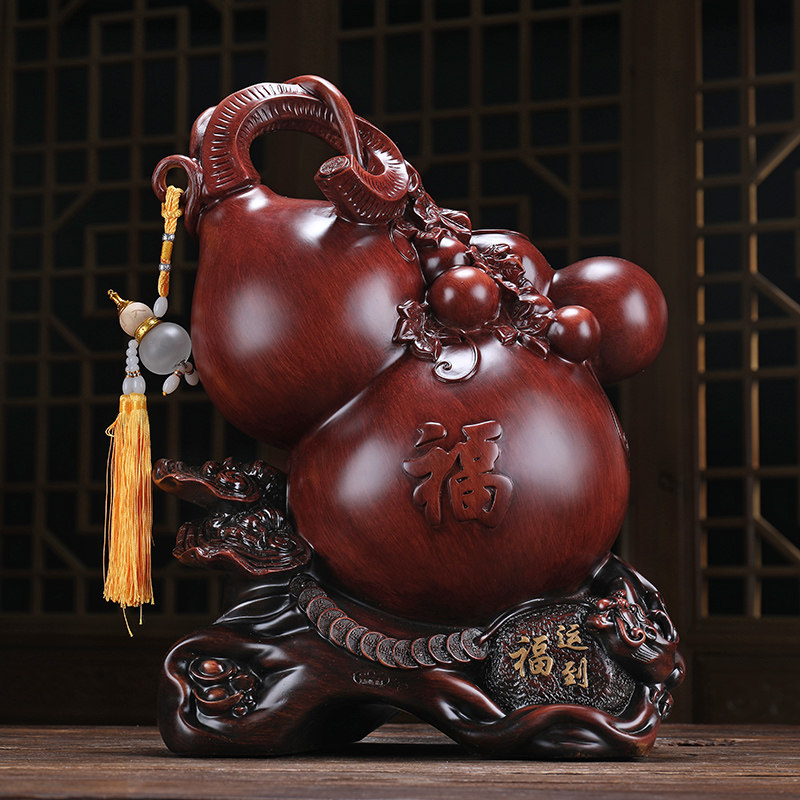 招财葫芦摆件创意中式文化艺术家居客厅玄关酒柜摆件
