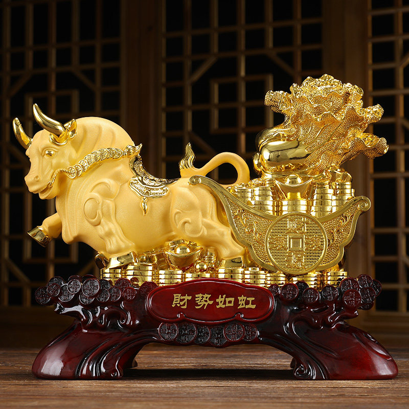 金牛招财摆件生肖牛年吉祥物老板办公室办公桌装饰品摆件