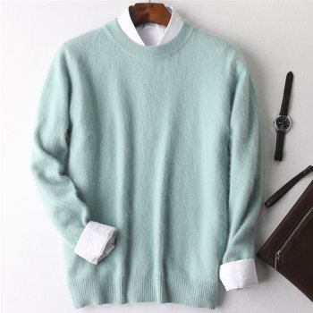 ເສື້ອຢືດ Cashmere ຄໍມົນຂອງຜູ້ຊາຍ pullover ຫນາແຫນ້ນ mink sweater ດູໃບໄມ້ລົ່ນແລະລະດູຫນາວ sweater ຂົນແກະວ່າງຂະຫນາດໃຫຍ່ bottoming knitted sweater mink
