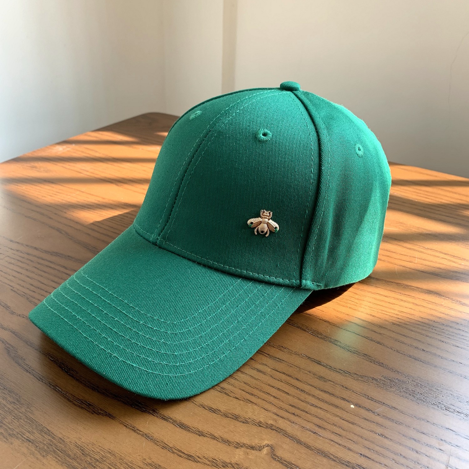 黑色帽子女韩版百搭墨绿鸭舌帽长帽檐蜜蜂遮阳防晒棒球帽显脸小潮