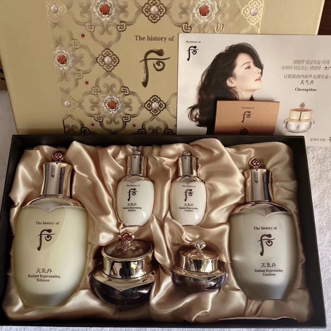 韩国whoo天气丹新款套装华泫水乳面霜补水保湿彩妆套装