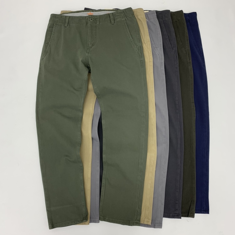 gao端 休闲长裤小李旗下船钩小直筒厚实纯棉纱卡咔叽工装弹力男裤