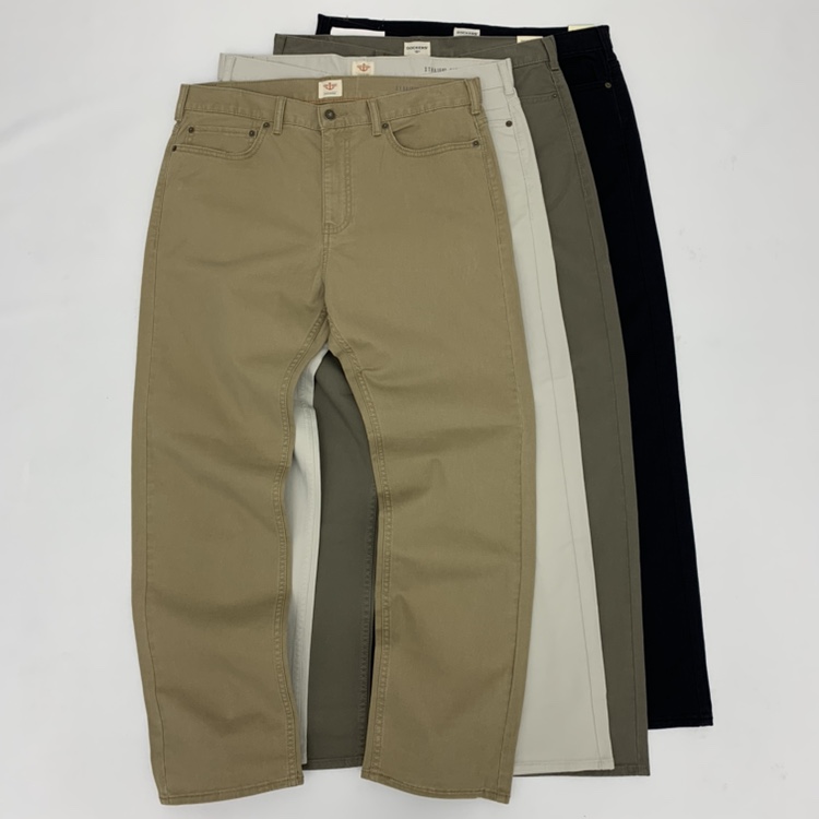 小李子旗下钩子宽松直筒休闲长裤卡其工装裤纯棉水洗弹力简约男裤