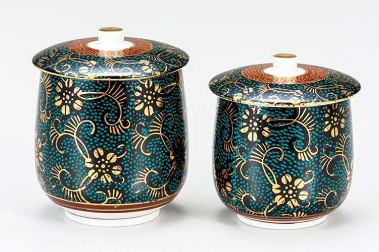 日本进口九谷烧宫廷手工制夫妻日式陶瓷茶具情侣茶杯