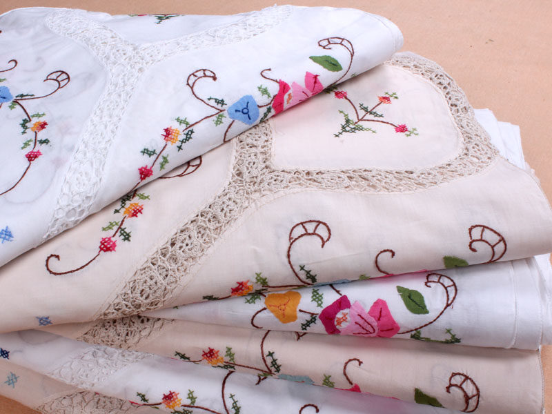 补花细线勾针手工十字绣桌布大处处理5547货号桌布