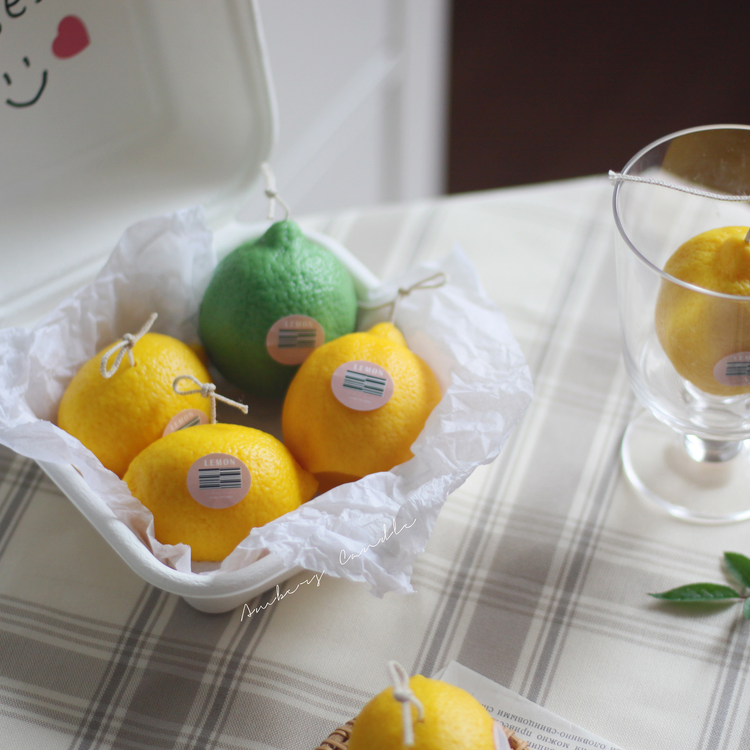 韩国ins自制可爱水果柠檬香薰蜡烛大豆家居香薰蜡烛