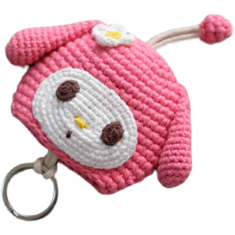 ins手工编织钥匙包钩针棉线钥匙扣钥匙挂件抽拉创意钥匙包
