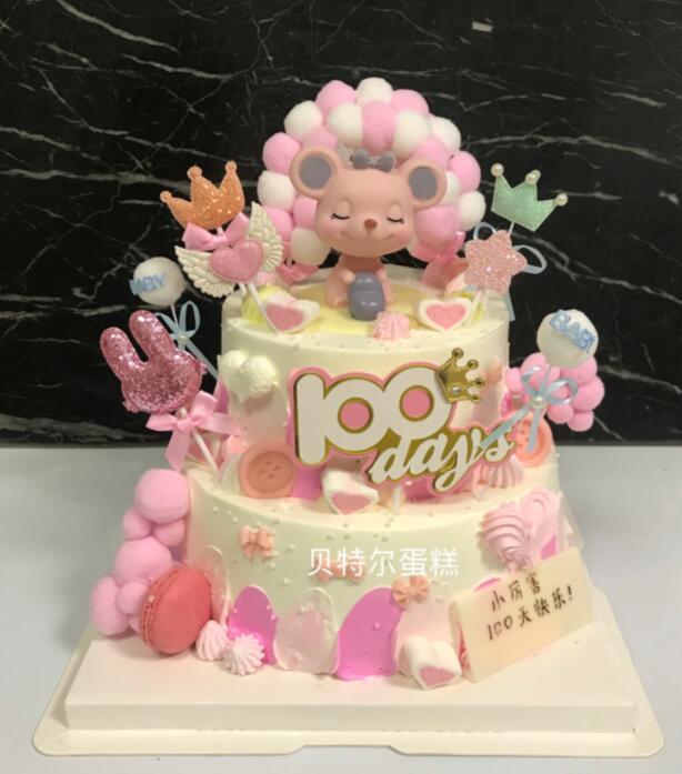 ins鼠宝宝小老鼠周岁100天满月儿童生日蛋糕上海新鲜生日蛋糕