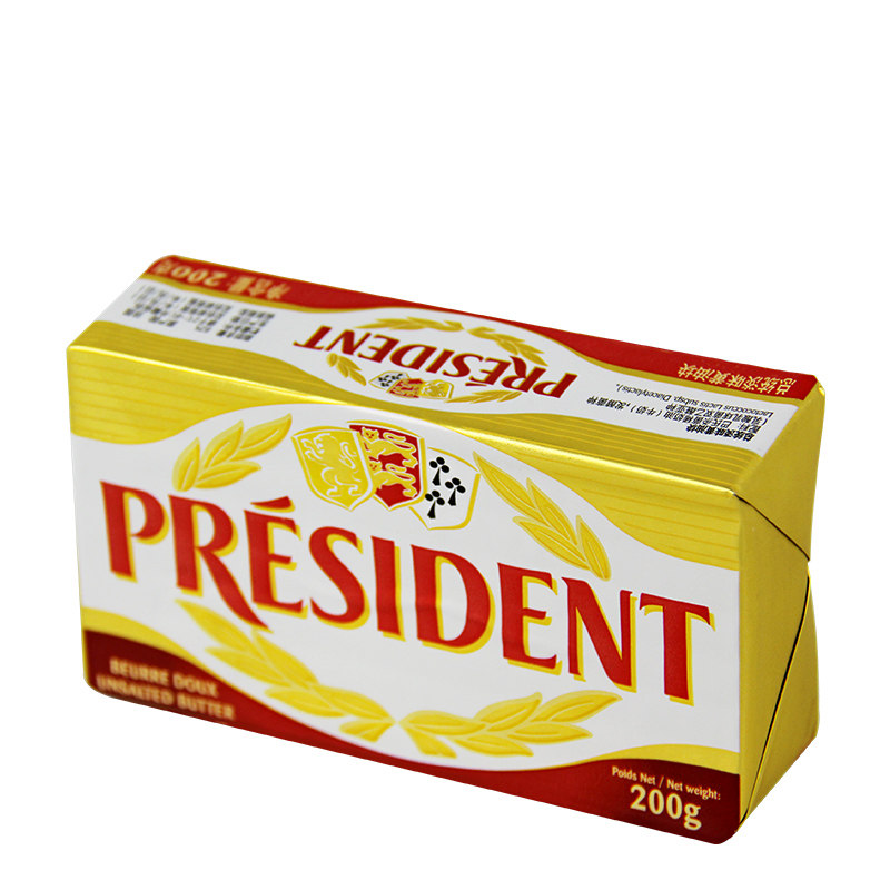 黄油总统200g法国进口动物性发酵淡味面包butter黄油