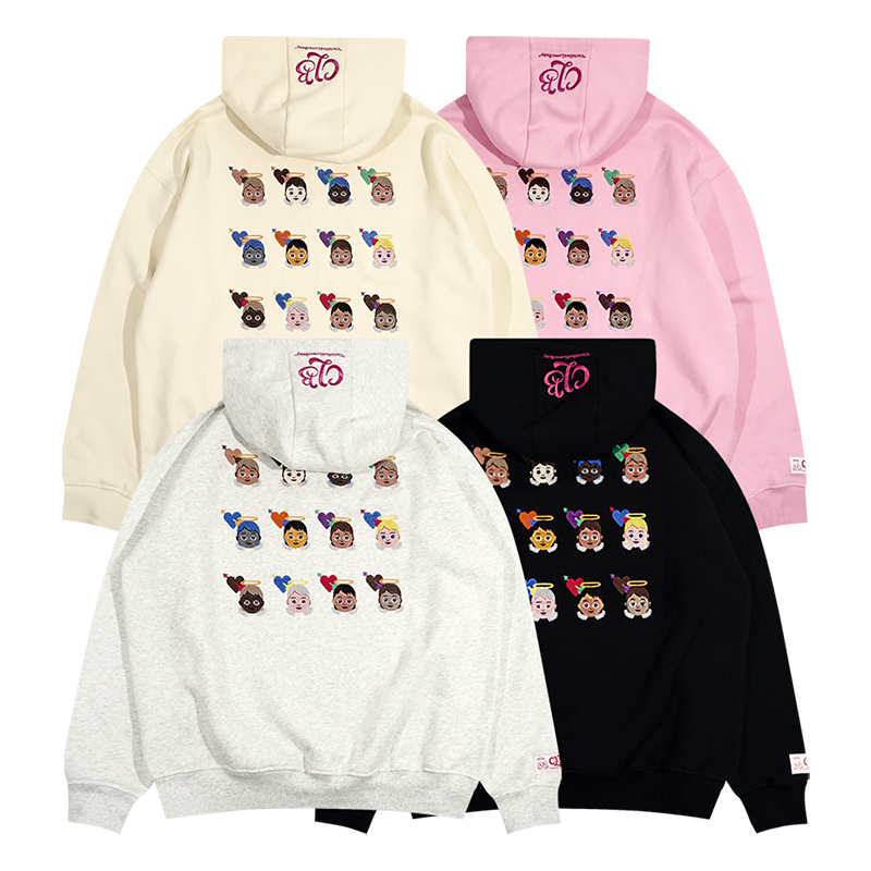 GRAF原创品牌CertifiedLoverBaby爱情小天使刺绣宽松加绒帽衫卫衣