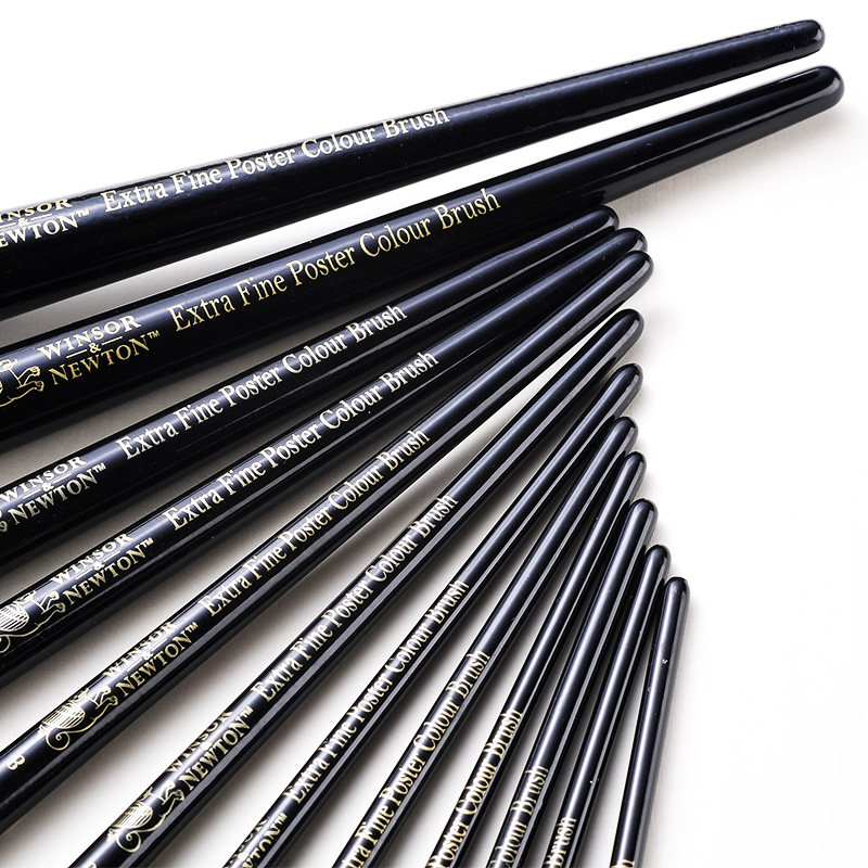温莎牛顿水粉笔水彩笔黑色尼龙水粉水彩颜料专用画笔套装软头水彩画笔