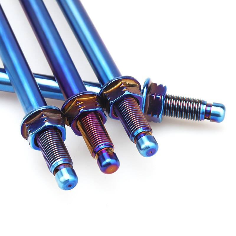 福喜劲战中轴电摩不锈钢轴心小牛前轴10mm12mm摩托车轮毂