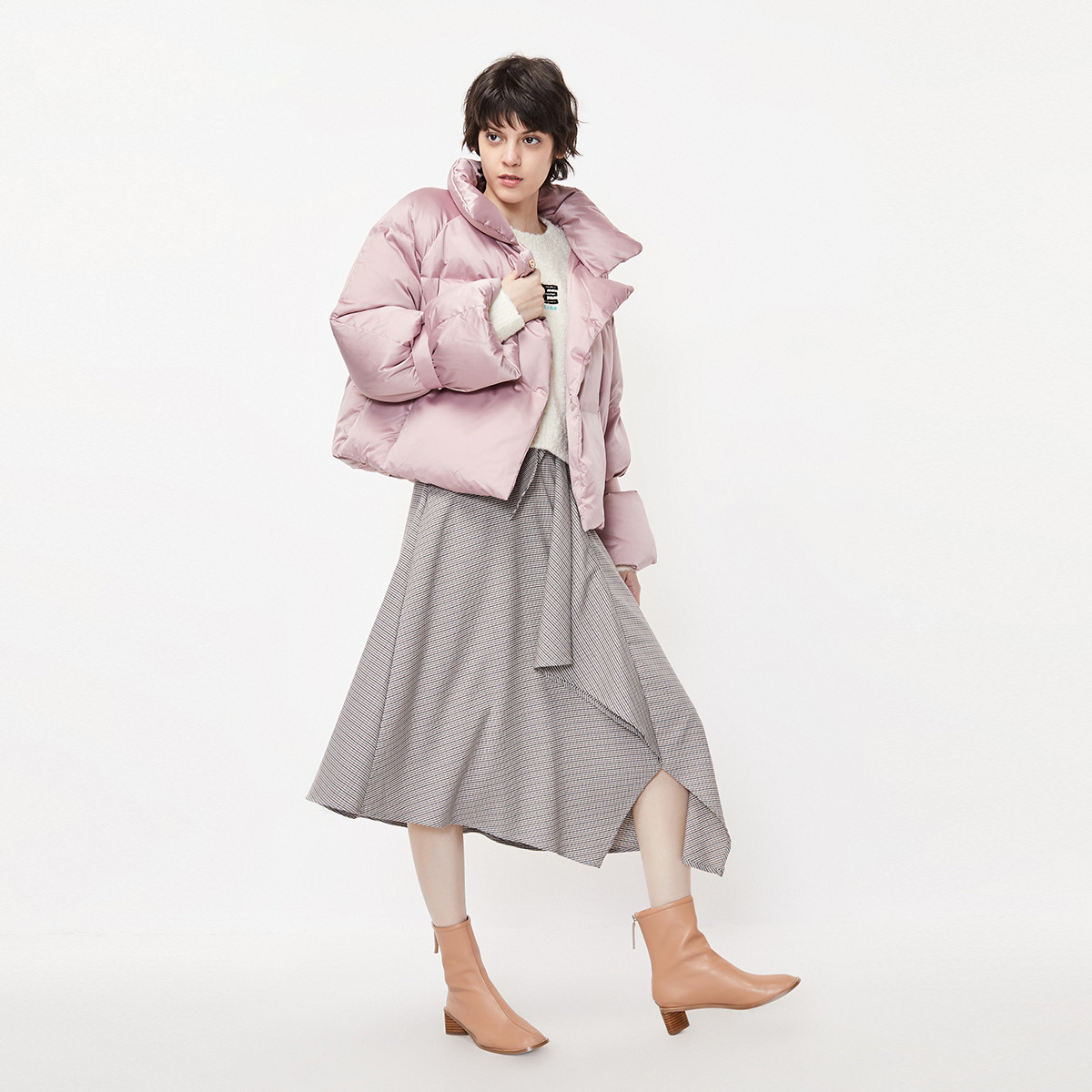 only2020冬季短款宽松面包服白鸭绒羽绒服119323501羽绒服