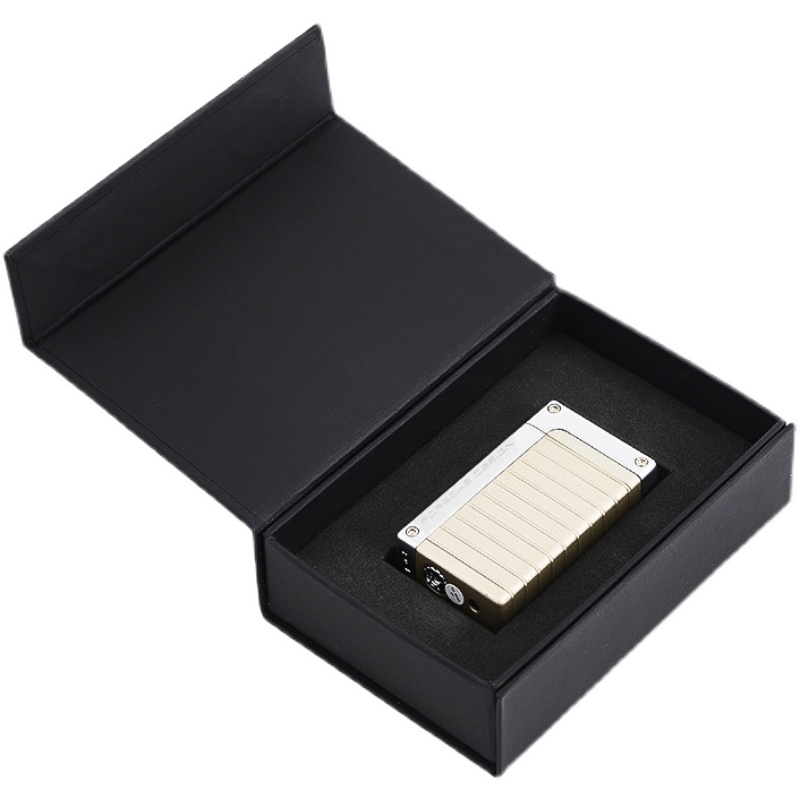 德国保时捷打火机金属磨砂充气防风直冲蓝火高档充气打火机