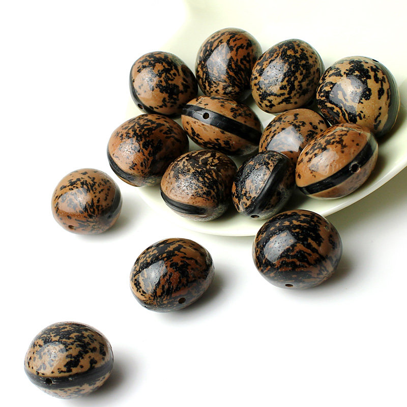 红花木鱼果菩提子原籽天然菩提子佛珠diy项链手串配件