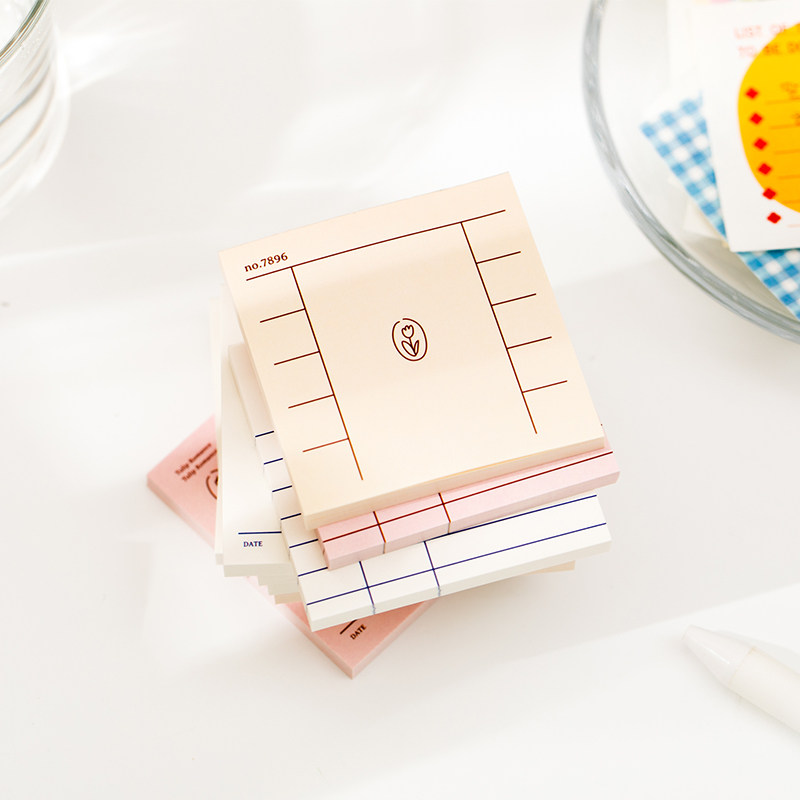 盐系便签本套装粘性仓敷风云云朵打卡留言桌面便签本