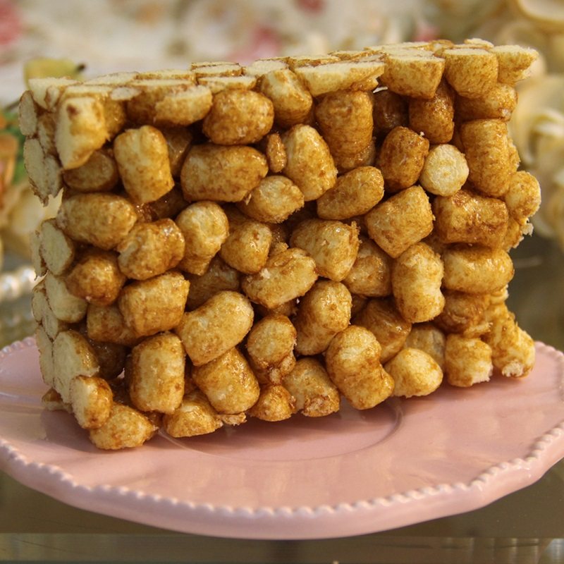 大米原味爆米花糖块玉米红焦东北特产传统老式传统中式糕点