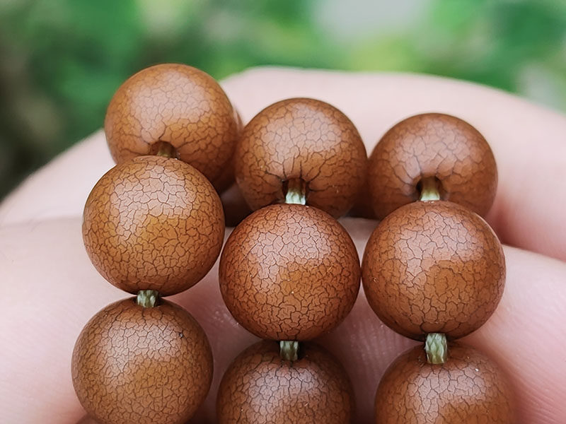 天然开片老风化菩提根108颗佛珠纯手工陈籽白玉菩提根手串男女