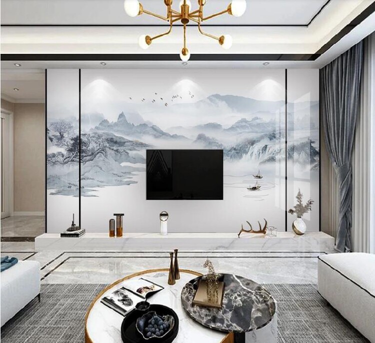 3d壁纸装饰画布墙纸影视客厅现代背景墙新中式定制壁画