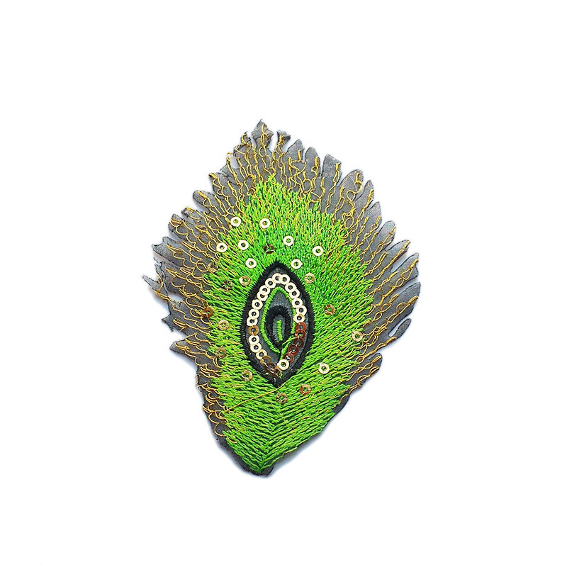 熨烫亮片孔雀凤尾演出民族服装刺绣布贴花布贴