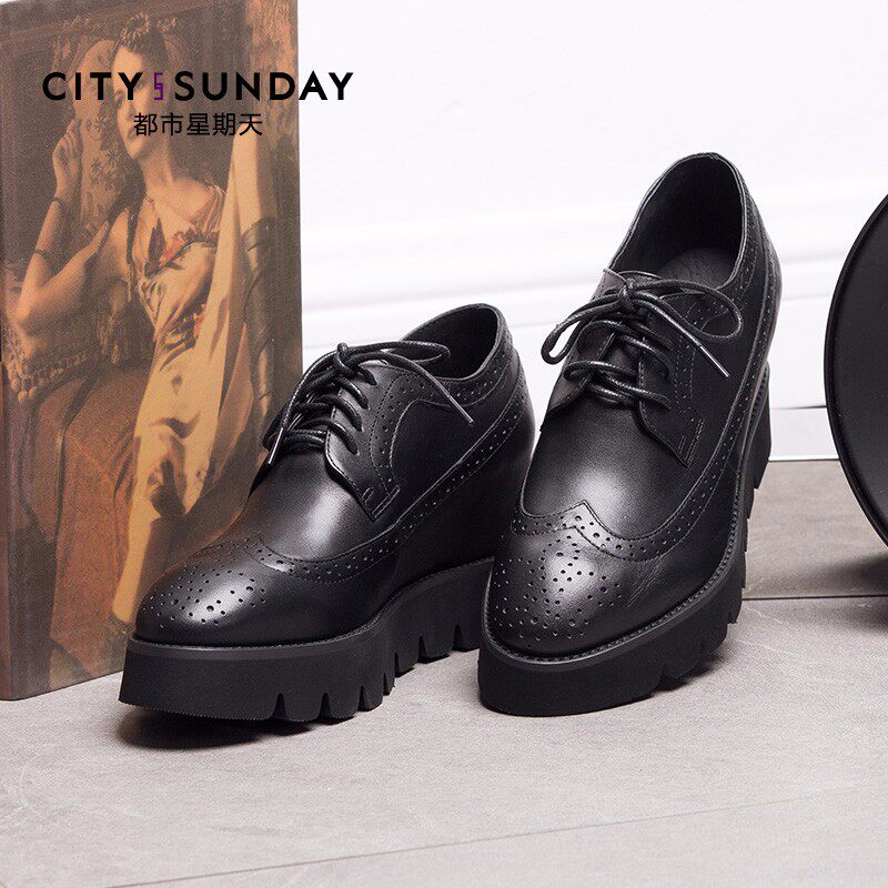 猪皮citysunday都市星期天牛皮皮垫女单c23n3002单鞋