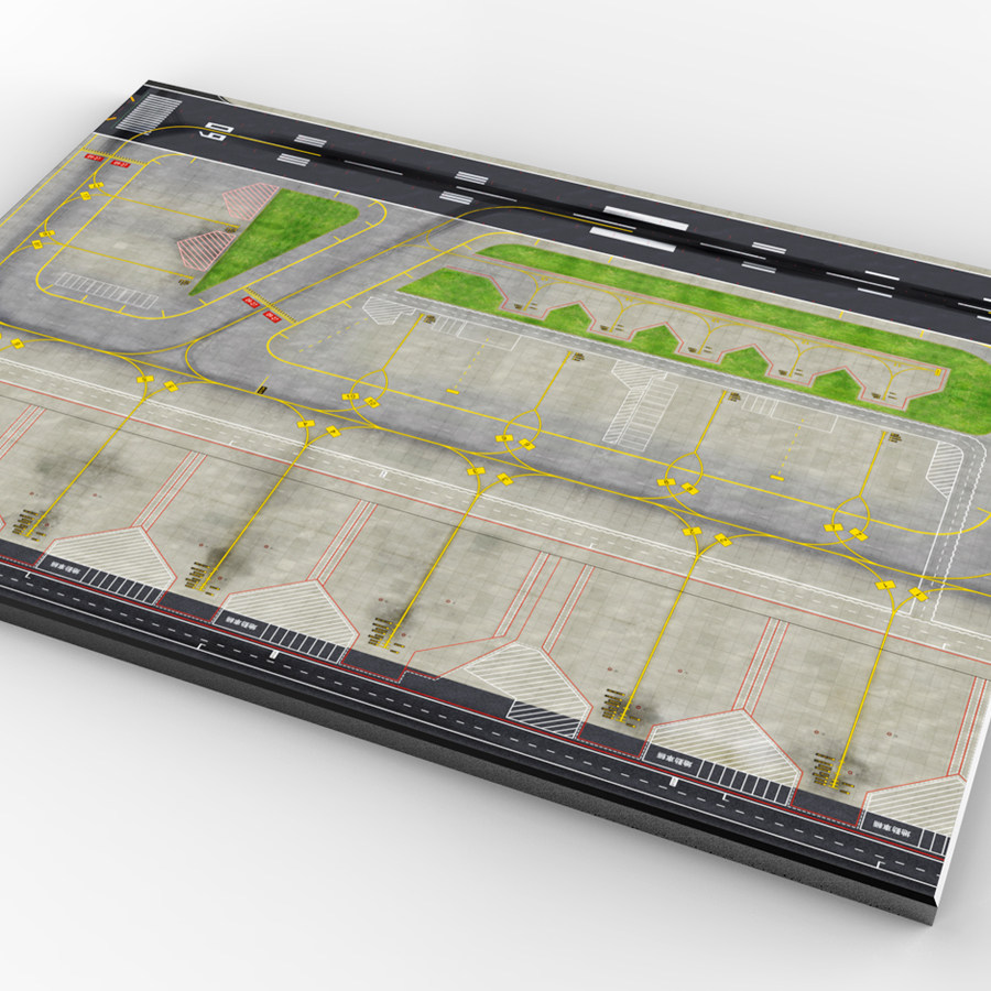 机场模型合金飞机跑道地勤场景机位平面平面图飞机模型
