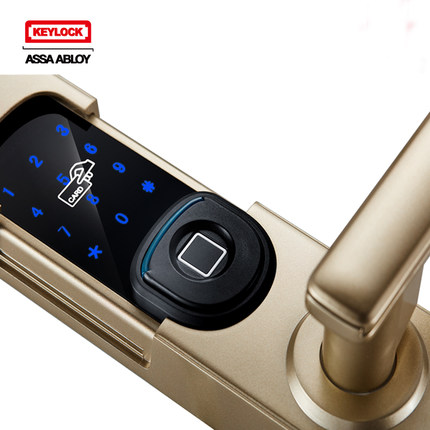 keylock第吉尔指纹密码ic卡锁感应静音上锁木门智能门锁