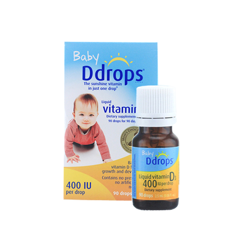 美国ddrops维生素婴幼儿d3滴剂baby婴儿儿童宝宝维生素