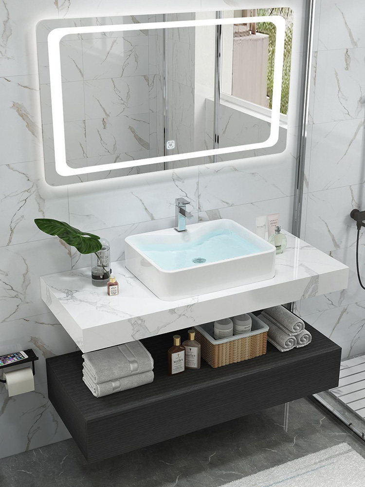 轻奢现代简约北欧浴室柜组合卫生间大理石洗手池洗脸盆厕所卫浴柜